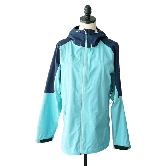 Mammut Wenaha Rain Jacket in Navy/Aqua | LARGE - Picture 2 of 10